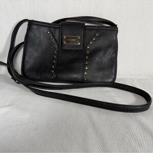 Nine West Small Black Leather with silver Studs Crossbody Bag